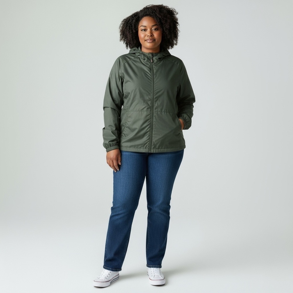 Hannah Olive Green Hooded Wind Jacket‎